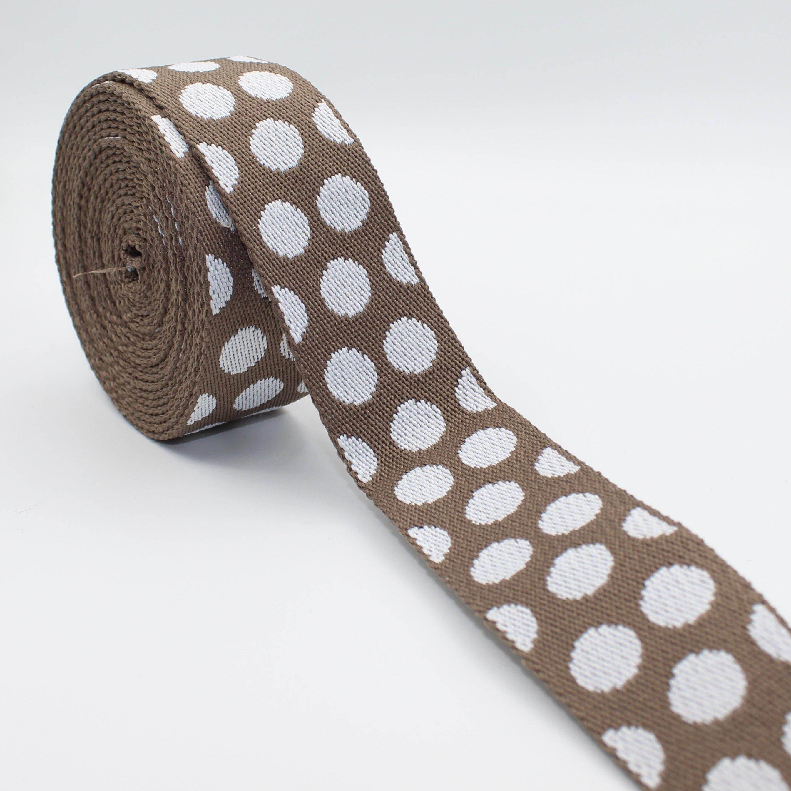 5 meters Polka Dots Webbing 36mm #RUB1933 - ACCESSOIRES LEDUC BV