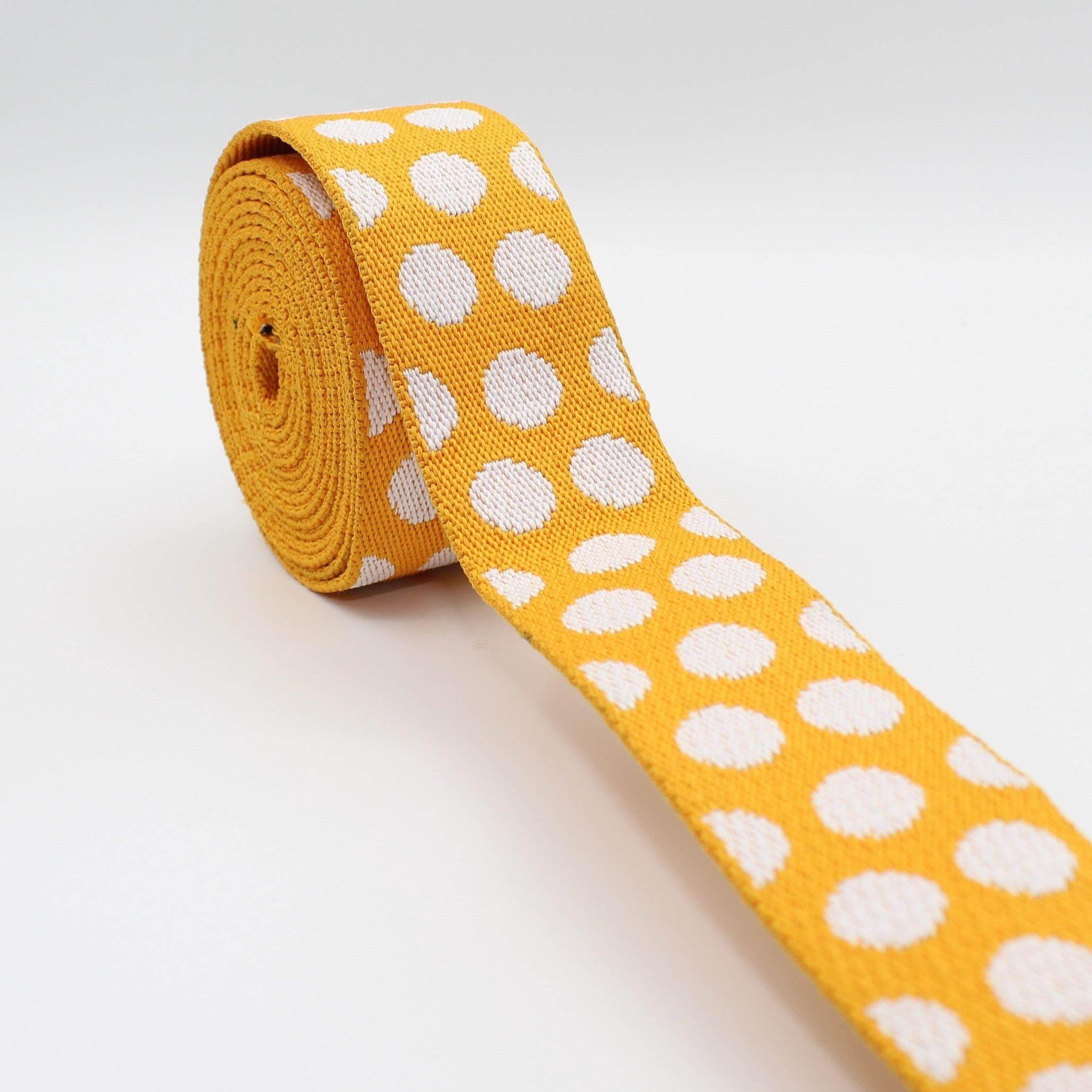 5 meters Polka Dots Webbing 36mm #RUB1933 - ACCESSOIRES LEDUC BV