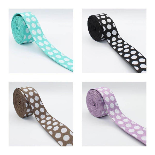 5 meters Polka Dots Webbing 36mm #RUB1933 - ACCESSOIRES LEDUC BV