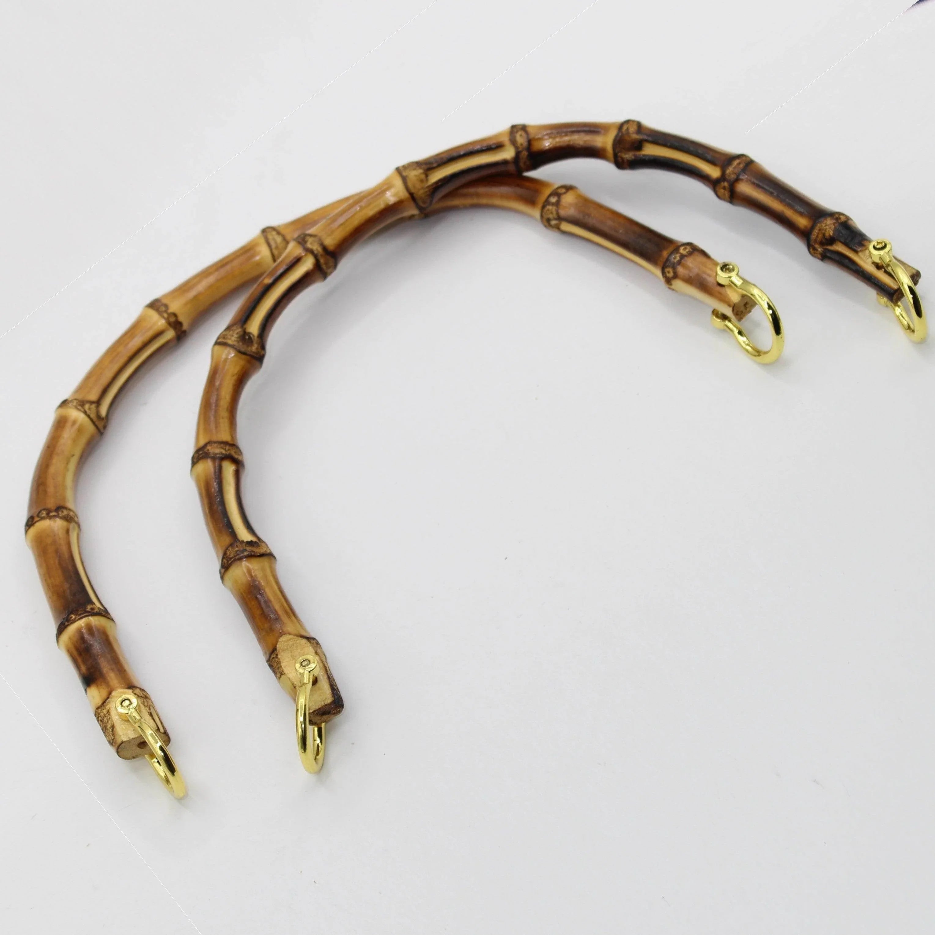 1 Pair of Real Bamboo Handles for Bags - ACCESSOIRES LEDUC BV