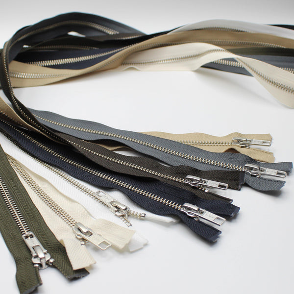 YKK - 80cm Metal Nickel colour Zipper for Jackets - One Way Open end - ACCESSOIRES LEDUC