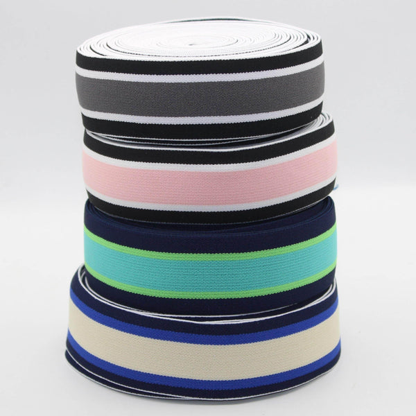 5 meters 40mm 5 Stripes Elastic #ELA1305 - ACCESSOIRES LEDUC BV