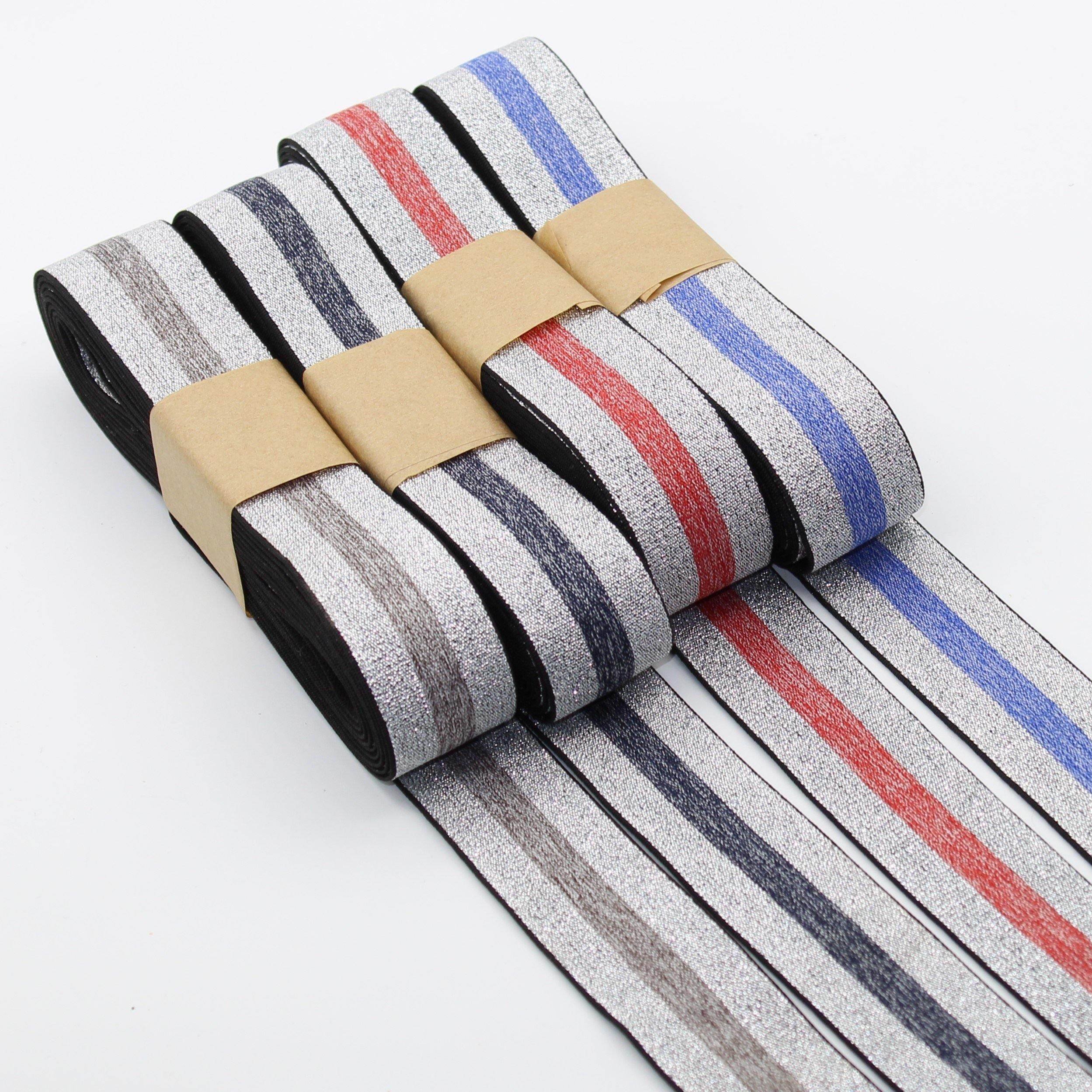 Striped Lurex Elastic 5 meters 30mm #ELA2101 - ACCESSOIRES LEDUC BV