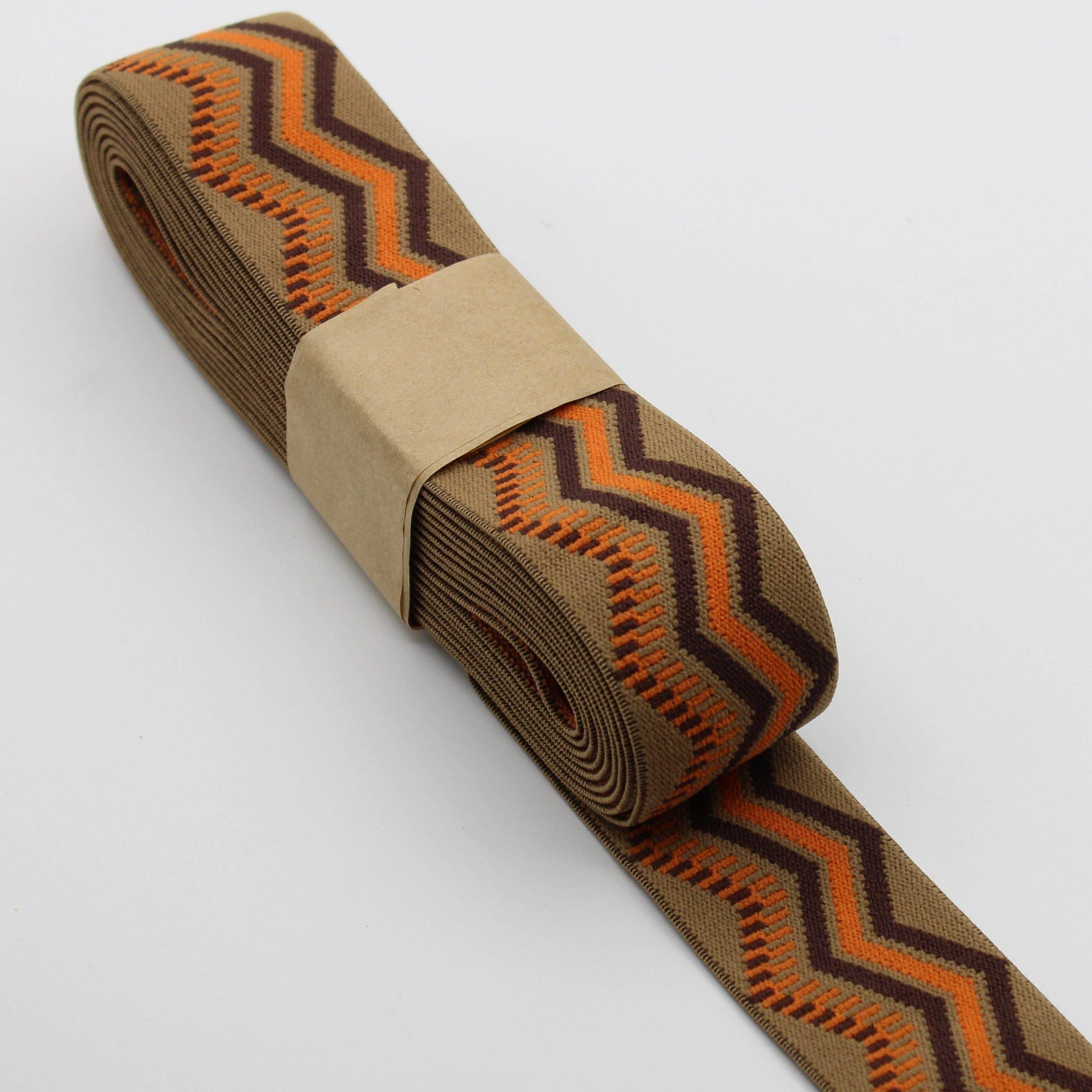 5 METERS - 40mm Ethnic zig zag Elastic #ELA2523 - ACCESSOIRES LEDUC BV