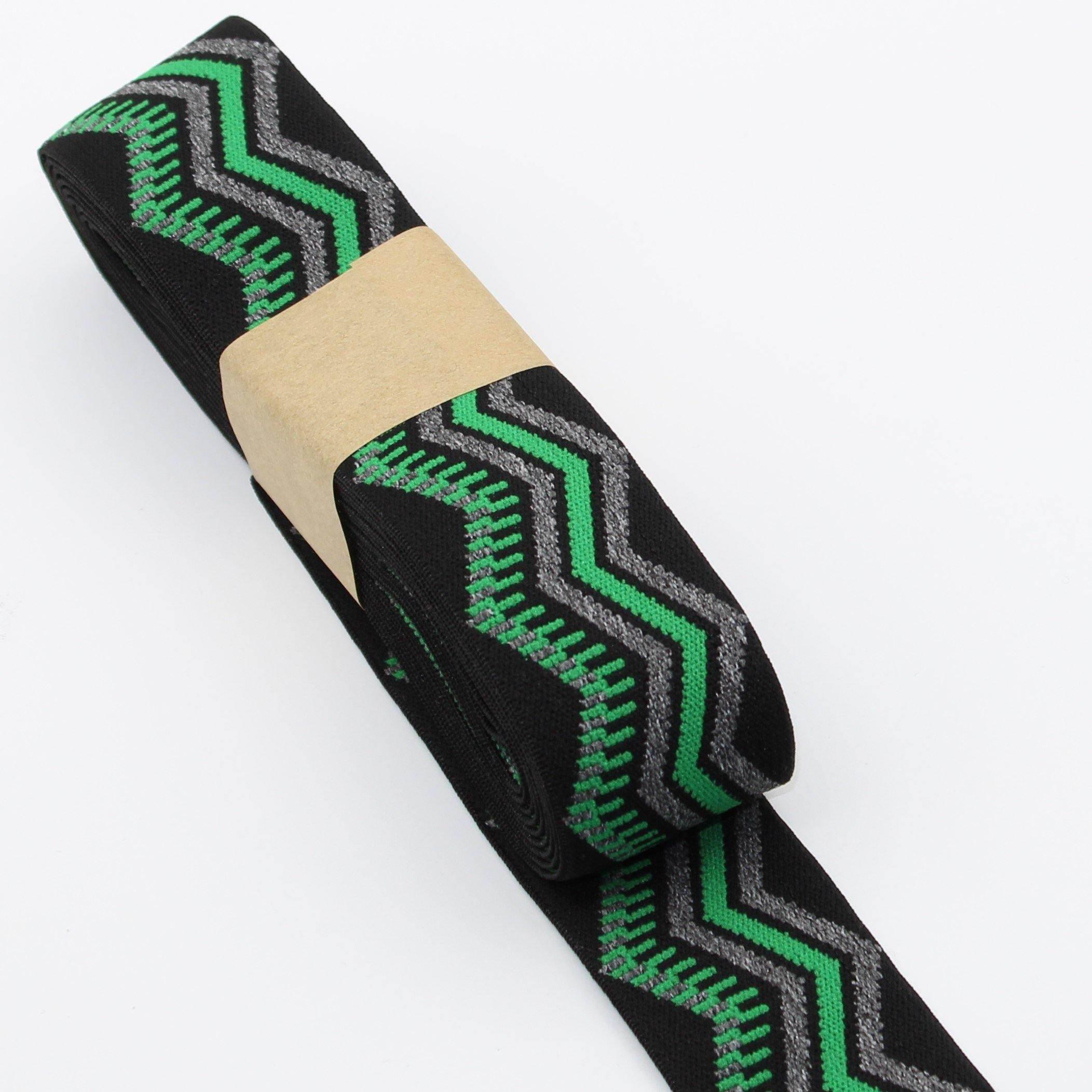 5 METERS - 40mm Ethnic zig zag Elastic #ELA2523 - ACCESSOIRES LEDUC BV