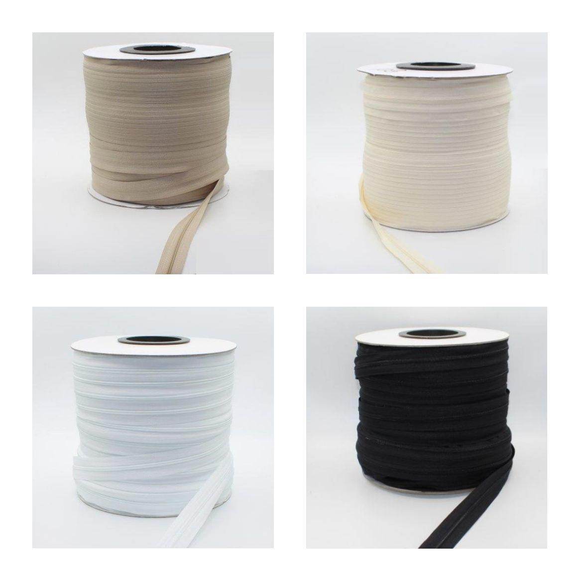 200 METERS roll Nylon Zipper #3 (4mm) + 200 Gliders - ACCESSOIRES LEDUC BV