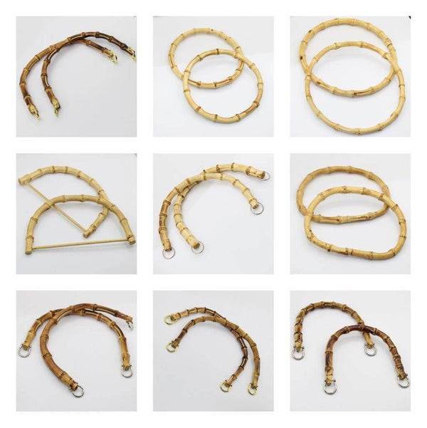 1 Pair of Real Bamboo Handles for Bags - ACCESSOIRES LEDUC BV