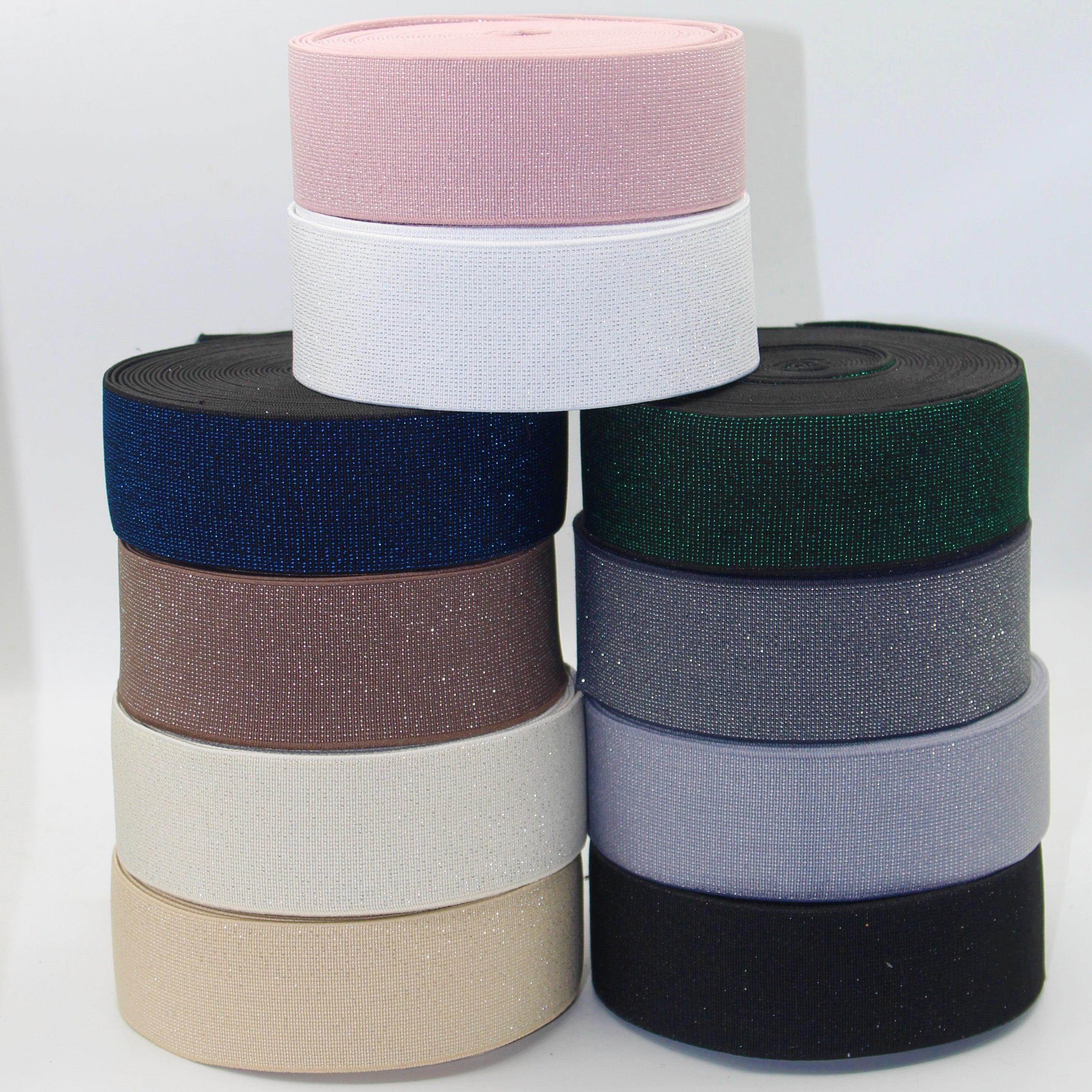 5 meters Glittery Lurex Elastic 40mm #ELA1314 - ACCESSOIRES LEDUC BV