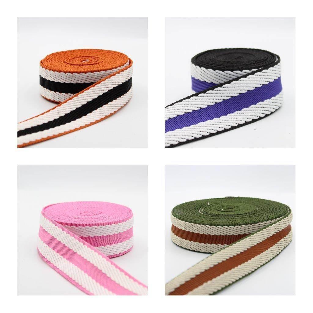 5 meters Herringbone Striped Webbing 40mm #RUB1914 - ACCESSOIRES LEDUC BV