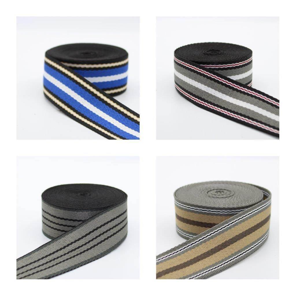 5 meters Sports Striped Webbing 40mm #RUB1916 - ACCESSOIRES LEDUC BV
