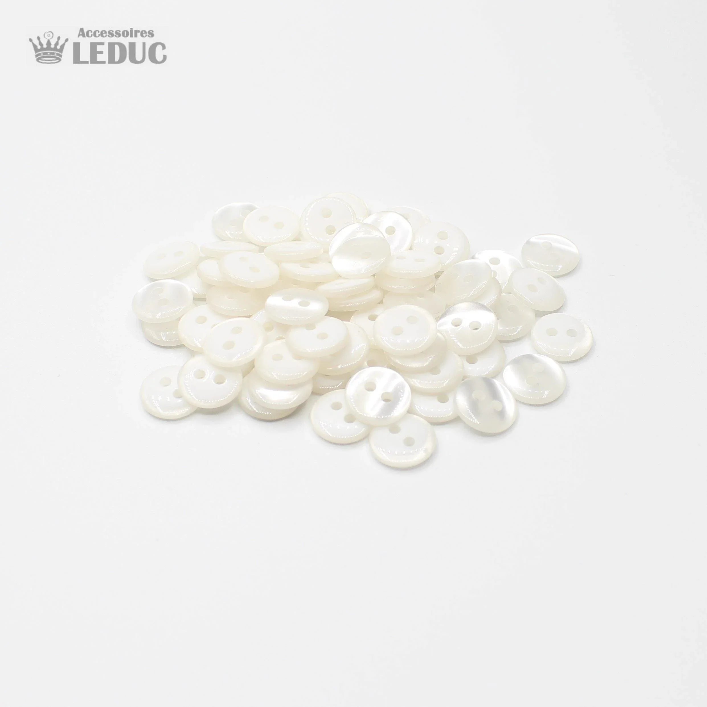 50 pieces - 2 Holes Polyester Button for Blouses 20mm (32") - (KP2 105 32") - ACCESSOIRES LEDUC