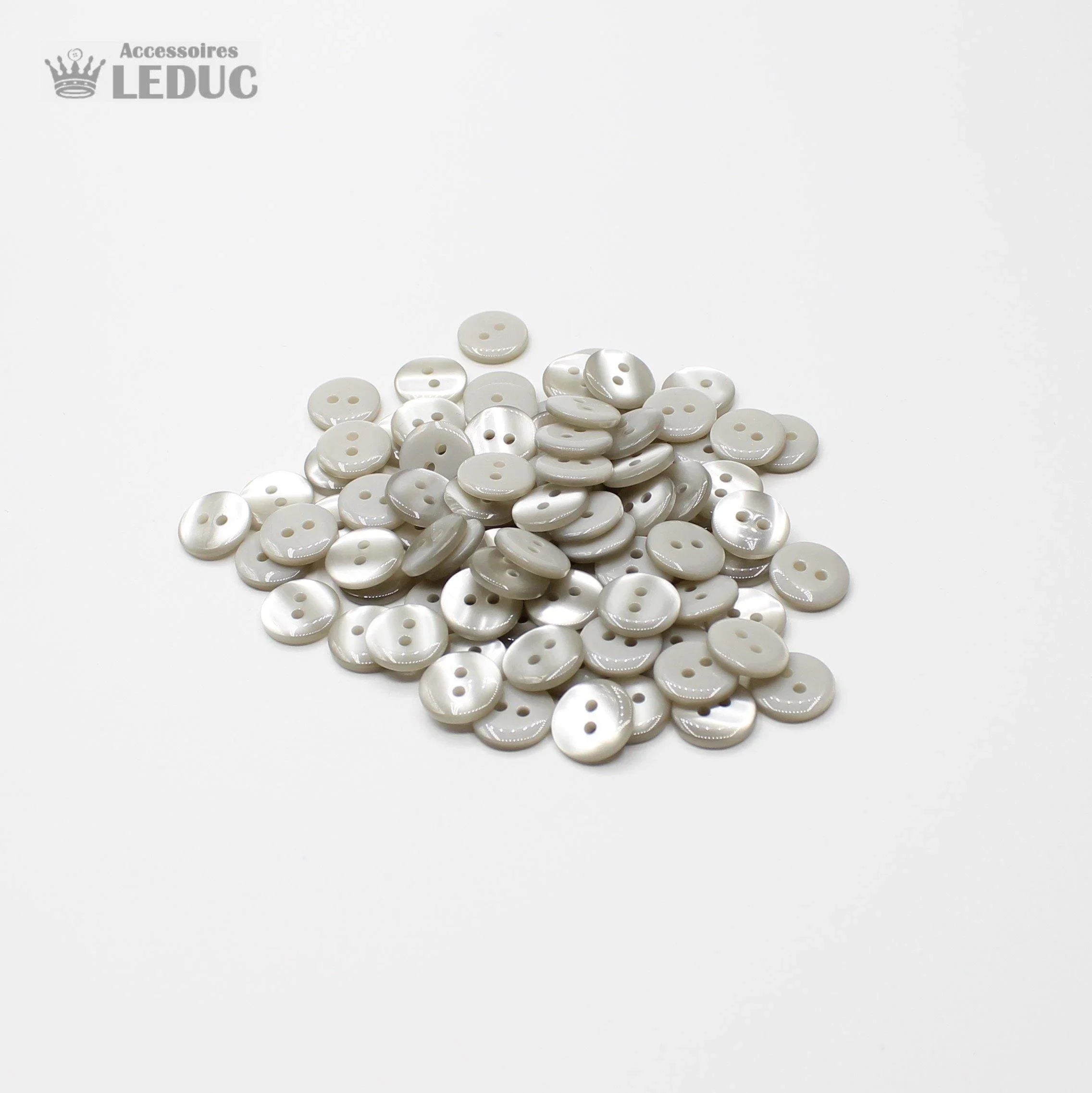 50 pieces - 2 Holes Polyester Button for Blouses 20mm (32") - (KP2 105 32") - ACCESSOIRES LEDUC