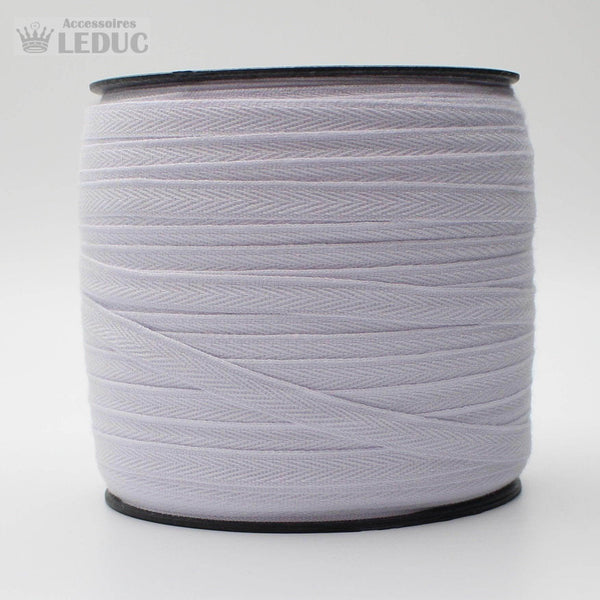 COTTON HERRINGBONE 10mm **150 Meters** White & Ecru - ACCESSOIRES LEDUC BV