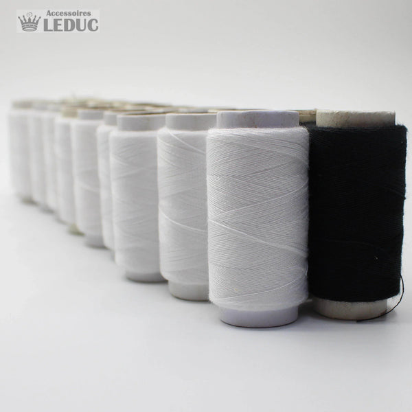 20x200m Yarn 100% Polyester 10 WHITE + 10 BLACK - ACCESSOIRES LEDUC BV