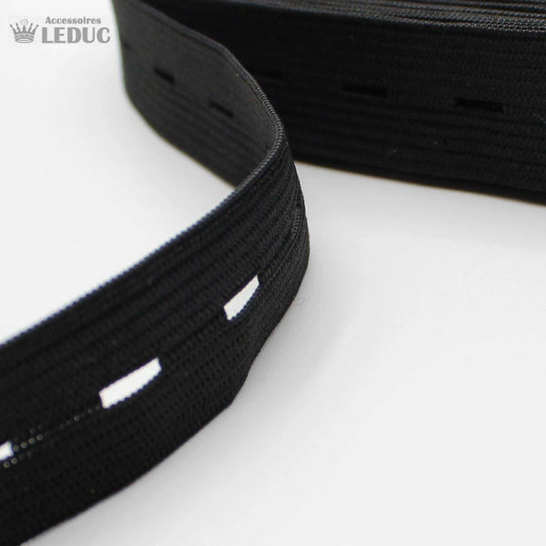 5 Meters BUTTON HOLE ELASTIC 20MM - ACCESSOIRES LEDUC BV