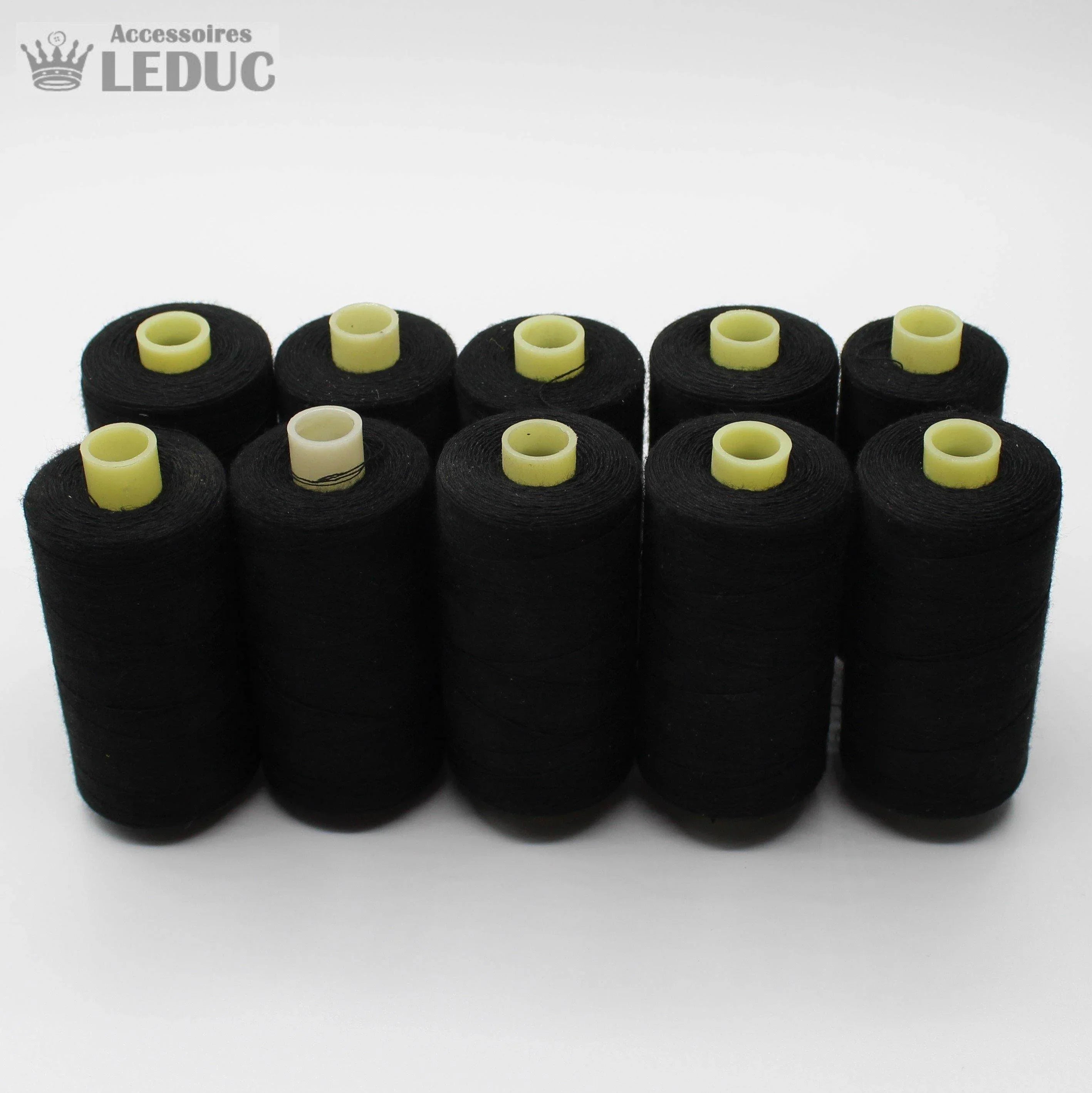 10x1000m Universal Yarn Black 100% Polyester - S120 - ACCESSOIRES LEDUC BV