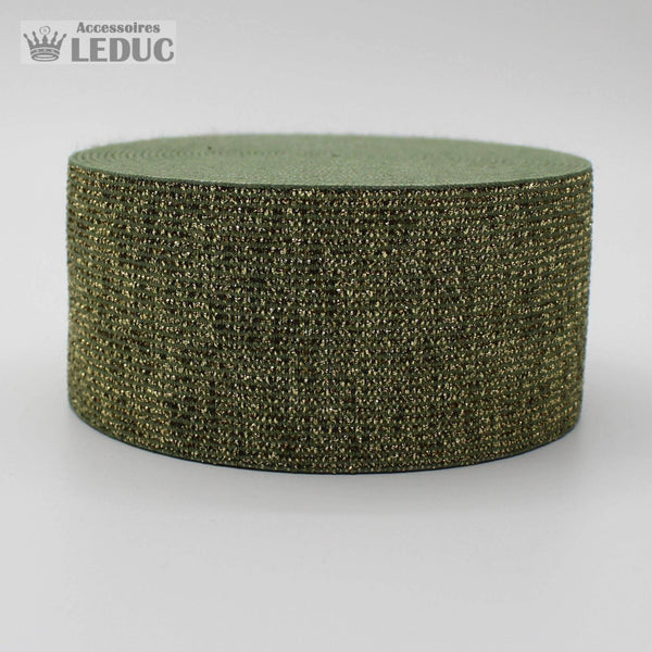 10 meters Khaki / Gold 4cm Elastic - ACCESSOIRES LEDUC BV