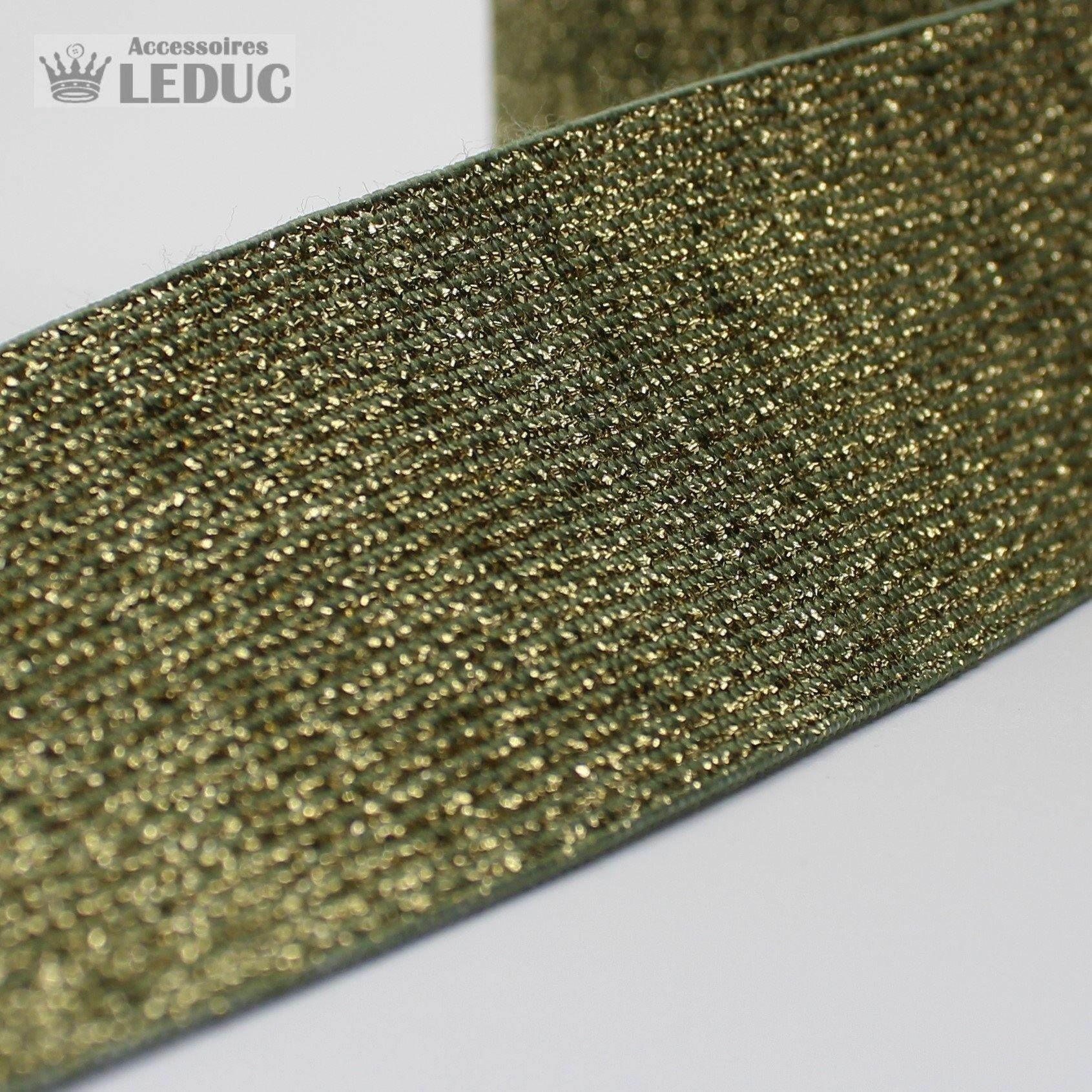 10 meters Khaki / Gold 4cm Elastic - ACCESSOIRES LEDUC BV