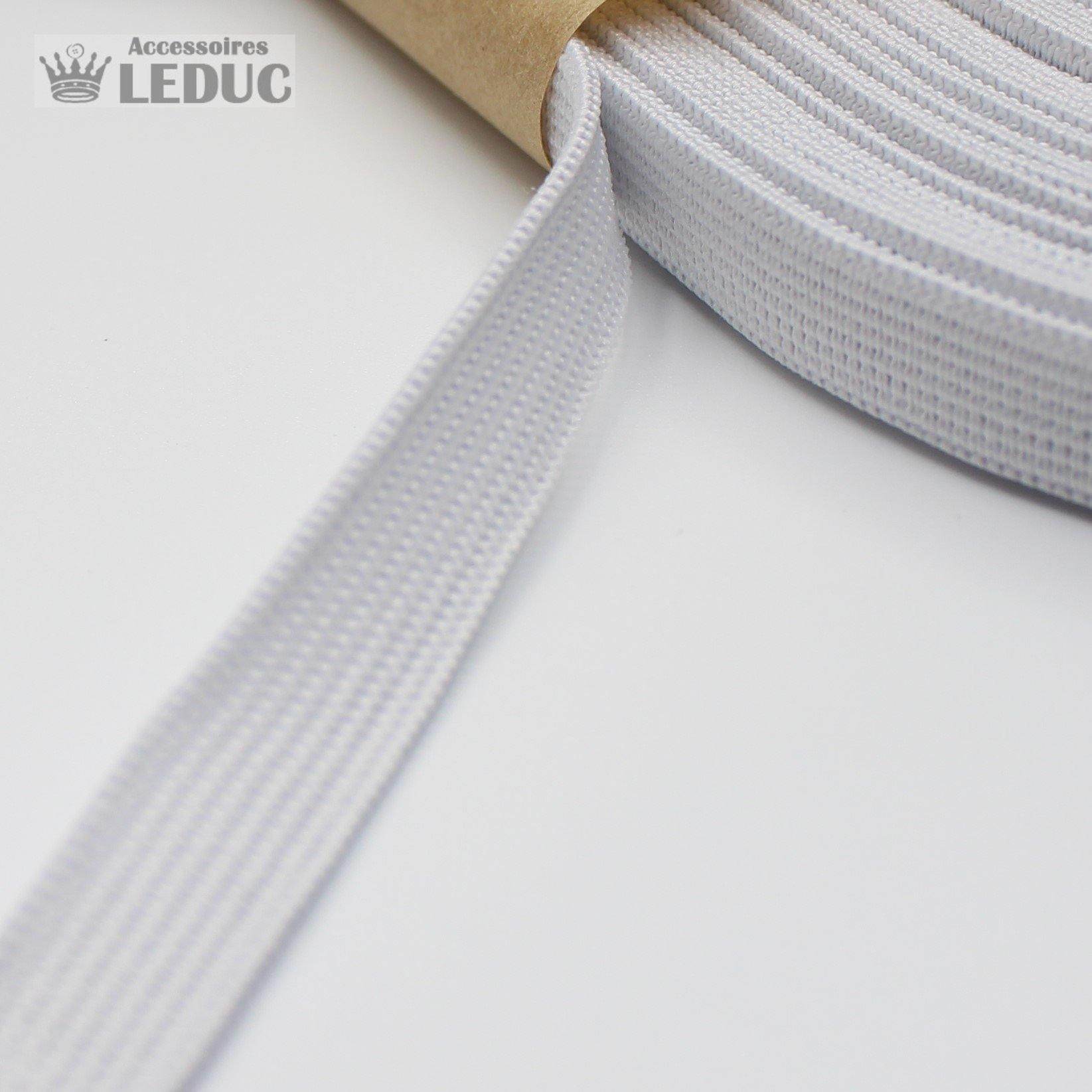 10 METERS - 10mm Knitted Elastic (Black or White) - ACCESSOIRES LEDUC BV