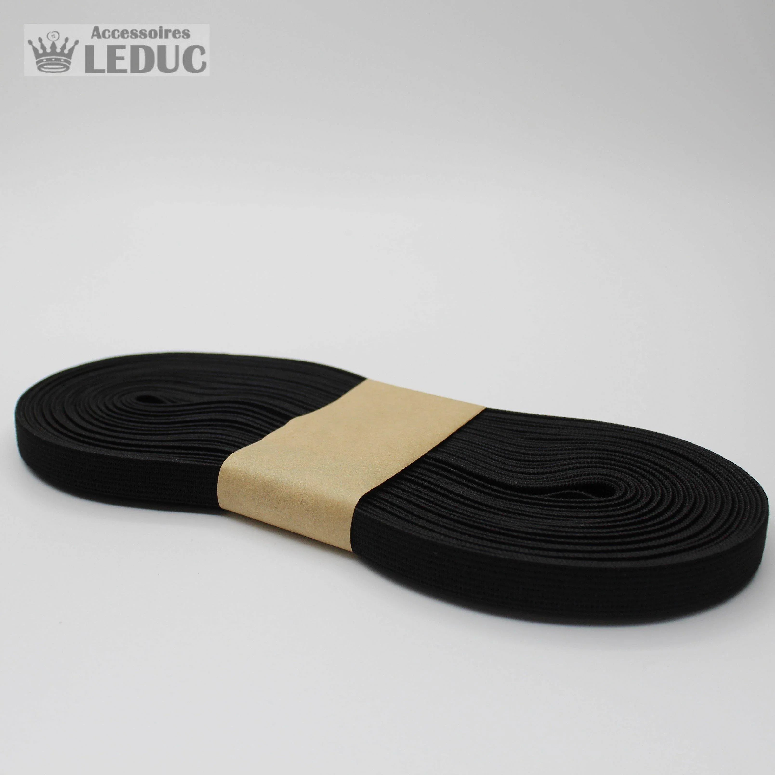 10 METERS - 10mm Knitted Elastic (Black or White) - ACCESSOIRES LEDUC BV