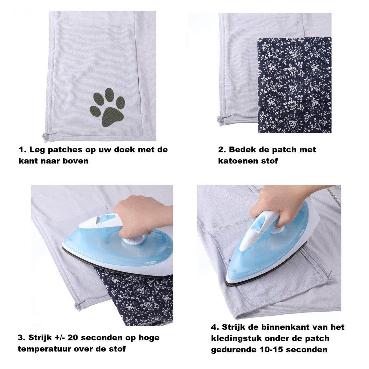 Pack of 30 Iron-on Patches in Fabrics , Clothing Repair Kit for jackets, clothing, 3 sizes, 5 colors, (cafe, black, darkgreen, beige, grey) HOTFIX#VSM2544 - ACCESSOIRES LEDUC BV