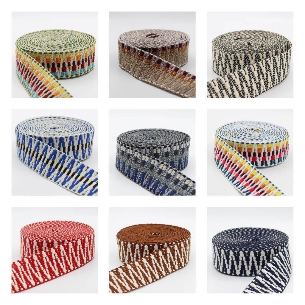 5 meters Ethnic Zig Zag Webbing 38mm #RUB1936 - ACCESSOIRES LEDUC BV