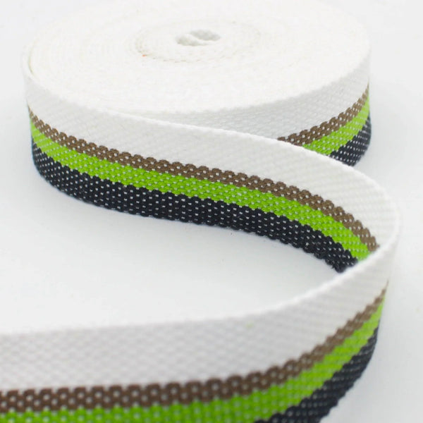 5 meters White + 3 colours Webbing 30mm #RUB1997 - ACCESSOIRES LEDUC BV