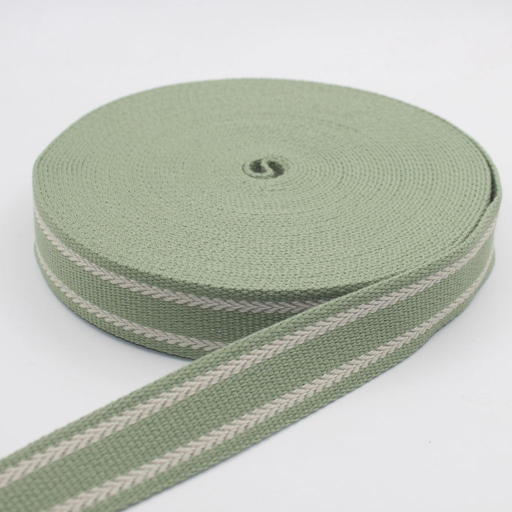 5 meters of Green Webbing with Arrows 30mm #RUB3523 - ACCESSOIRES LEDUC