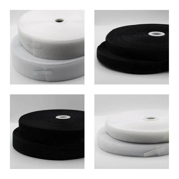 25 METERS HOOK ON LOOP TAPE Black or White #HNL498 - ACCESSOIRES LEDUC BV