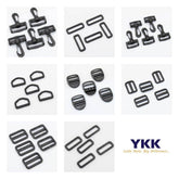 5 YKK Plastic Buckles / Lobster Hooks for 30mm or 40mm Tape/Webbing col Black - ACCESSOIRES LEDUC BV