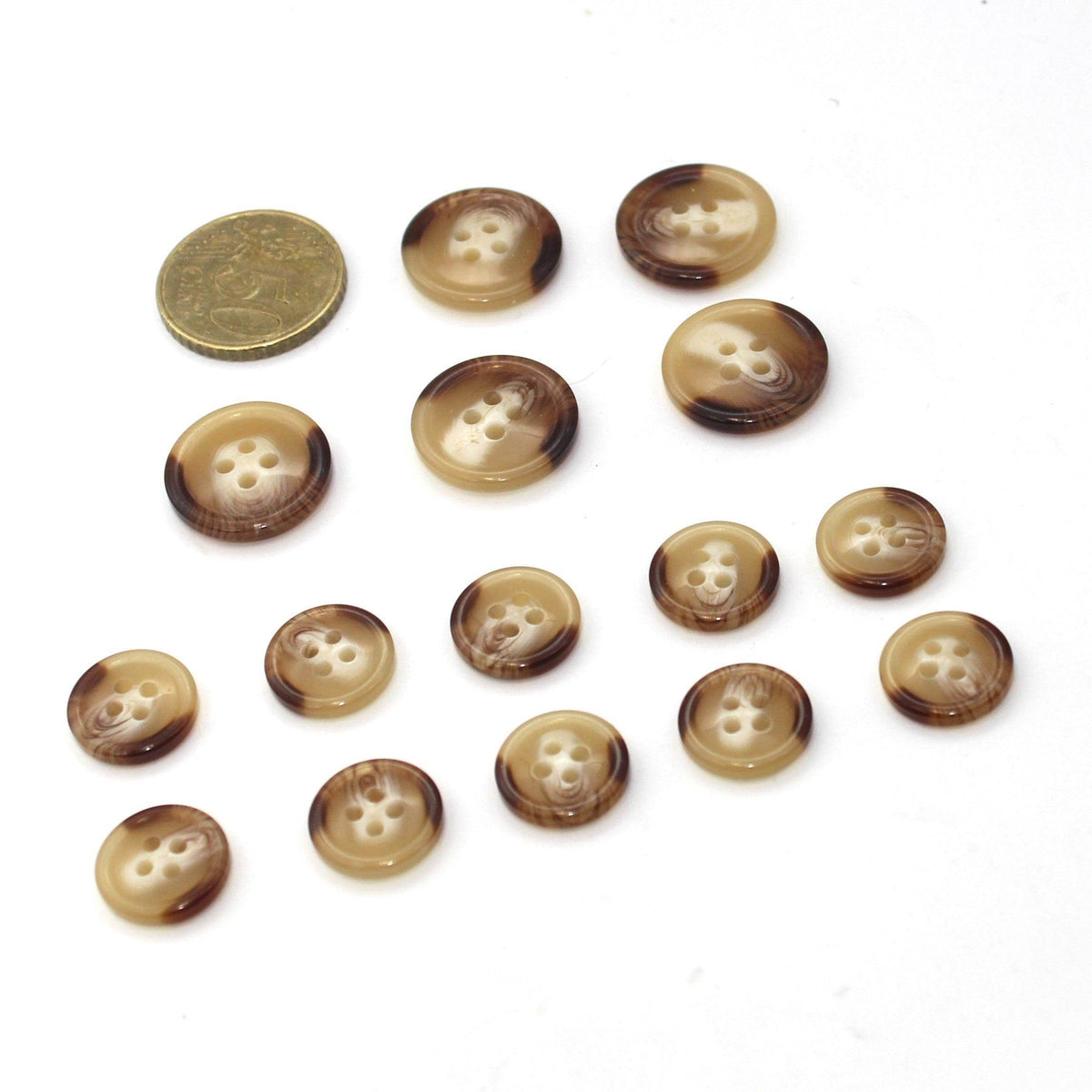 15 Menswear Buttons / Men's Suit Buttons 10*15mm + 5*20mm #HAB1x025 - ACCESSOIRES LEDUC BV