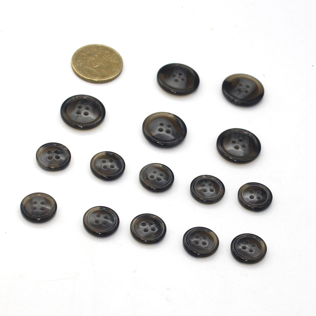 15 Menswear Buttons / Men's Suit Buttons 10*15mm + 5*20mm #HAB1x025 - ACCESSOIRES LEDUC BV