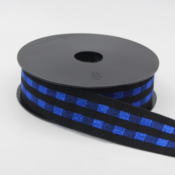 5 Meter 40 mm schwarzes Gummiband mit Lurex (Blau, Gold, Silber oder Rot) #ELA3612