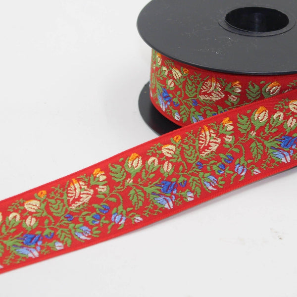 10 meters 32mm Floral Jacquard Braid #JAC4691 - ACCESSOIRES LEDUC BV