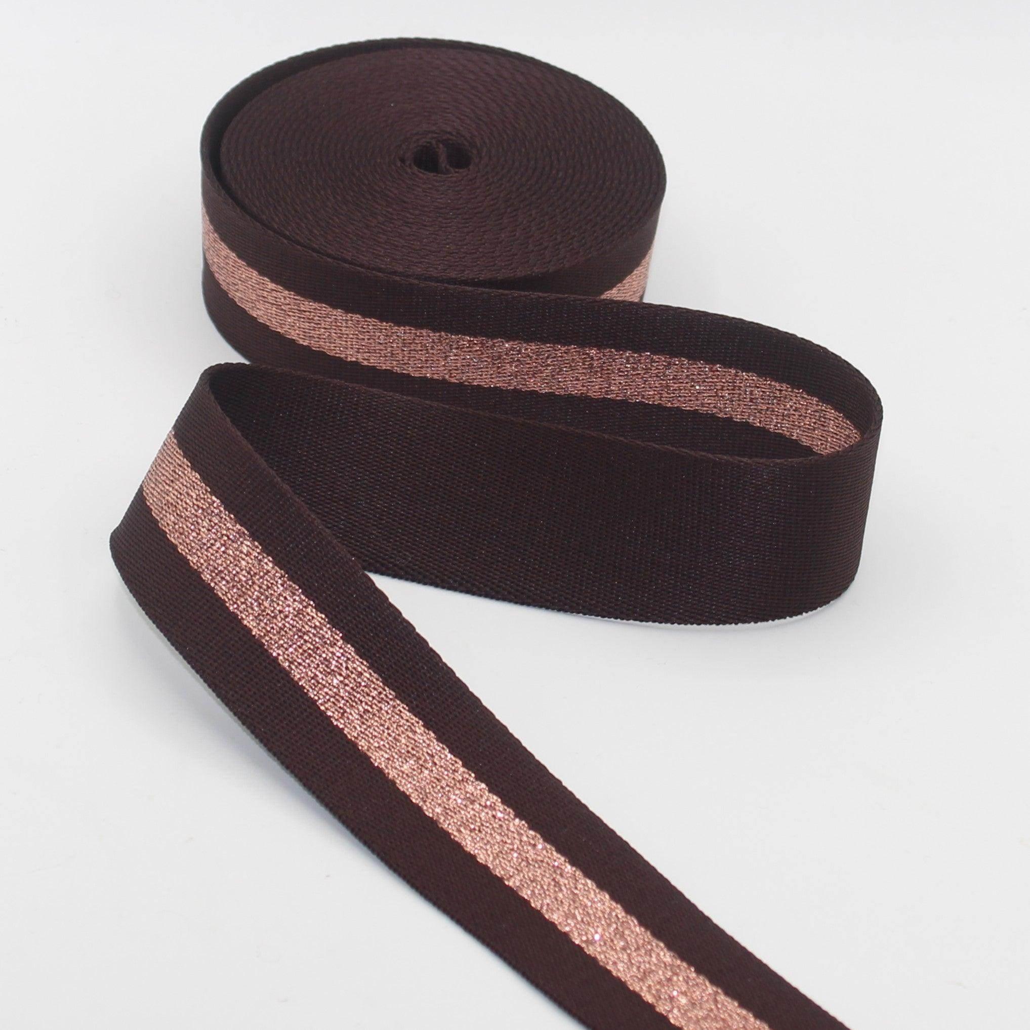 40mm Lurex Striped Webbing 5/10/45mt #RUB3549 - ACCESSOIRES LEDUC BV