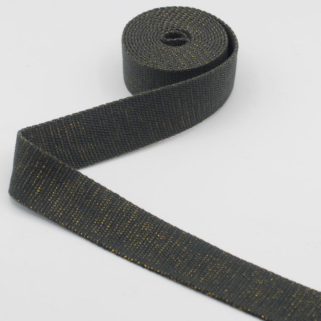 30 mm schweres Baumwoll-Lurex-Gurtband #RUB3550 5/10/45 m