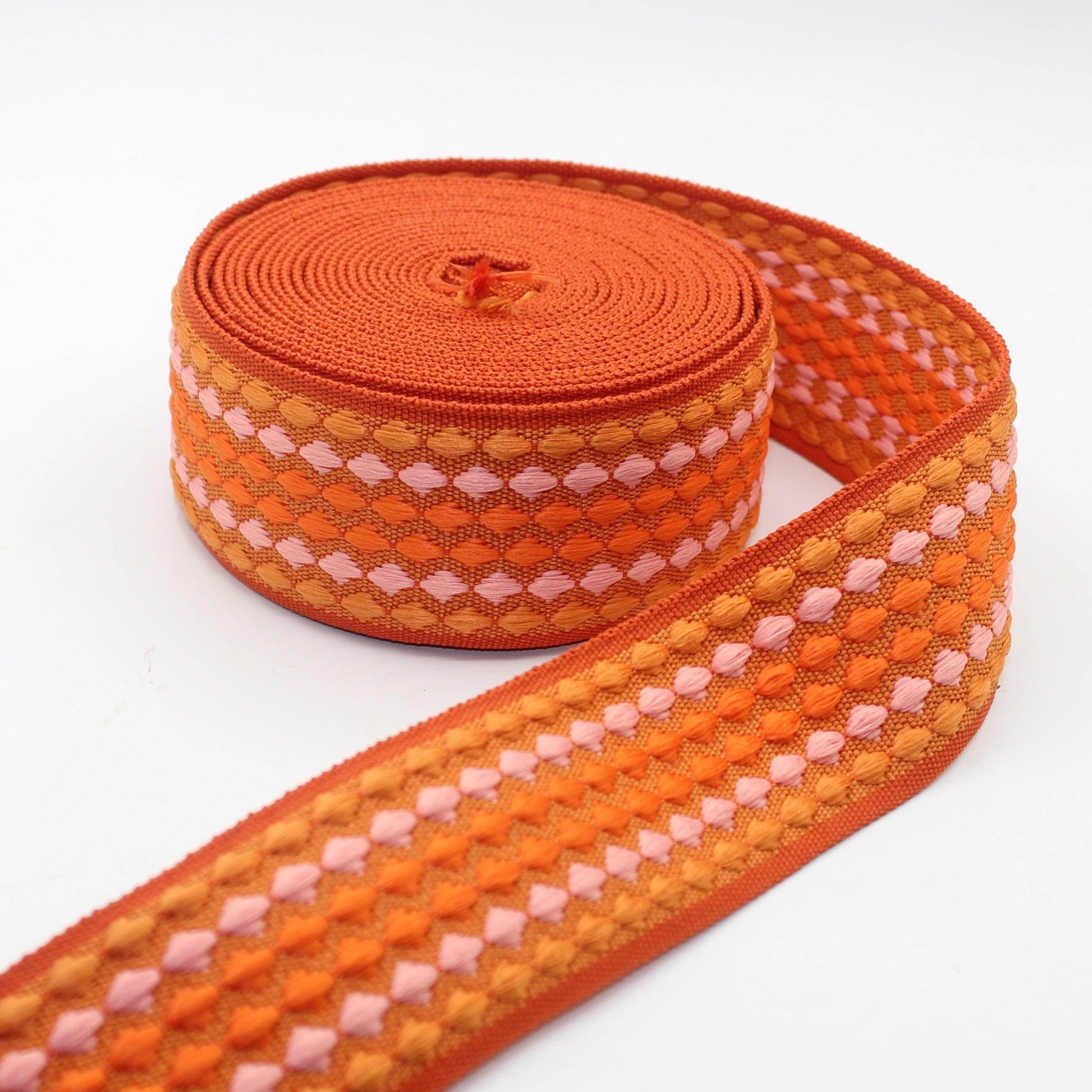 5 Meters Colourful Dots Pattern Fine Webbing 5cm #RUB3559 - ACCESSOIRES LEDUC BV