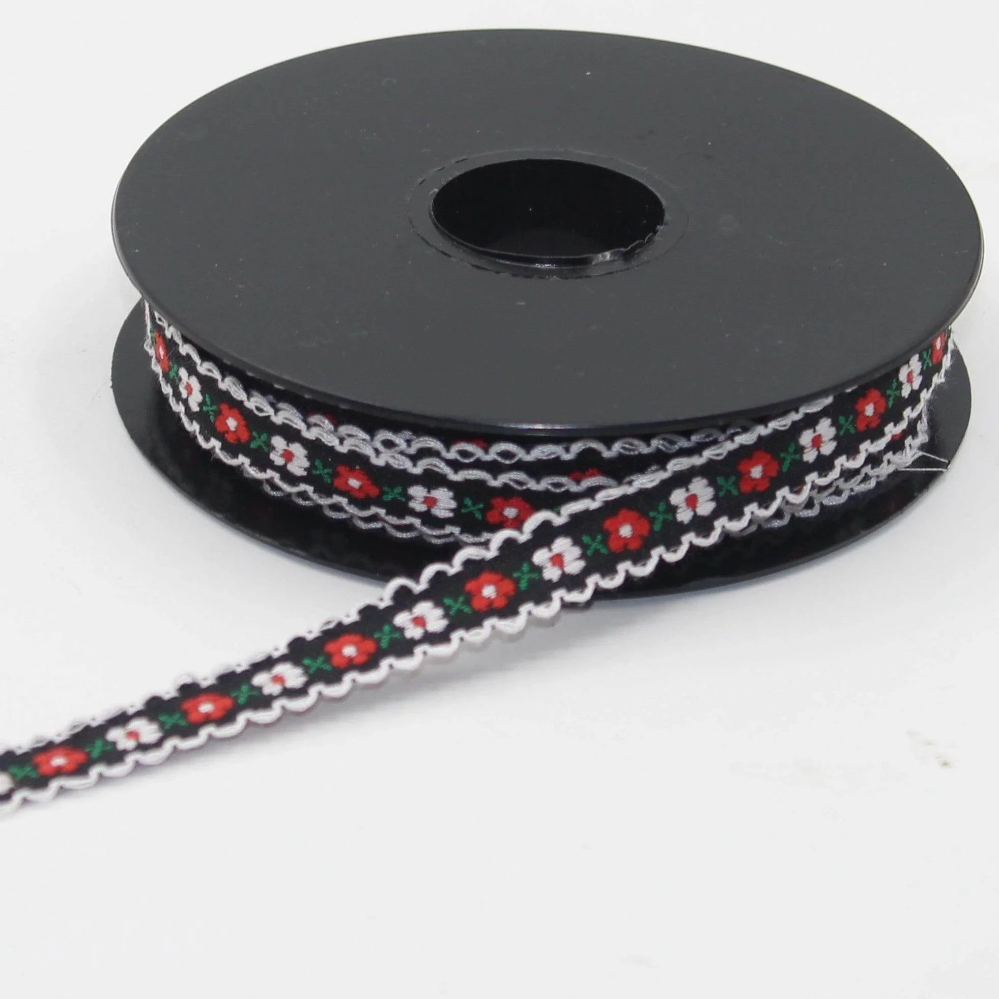 10 meters 12mm Floral Jacquard Braid #JAC4692 - ACCESSOIRES LEDUC BV