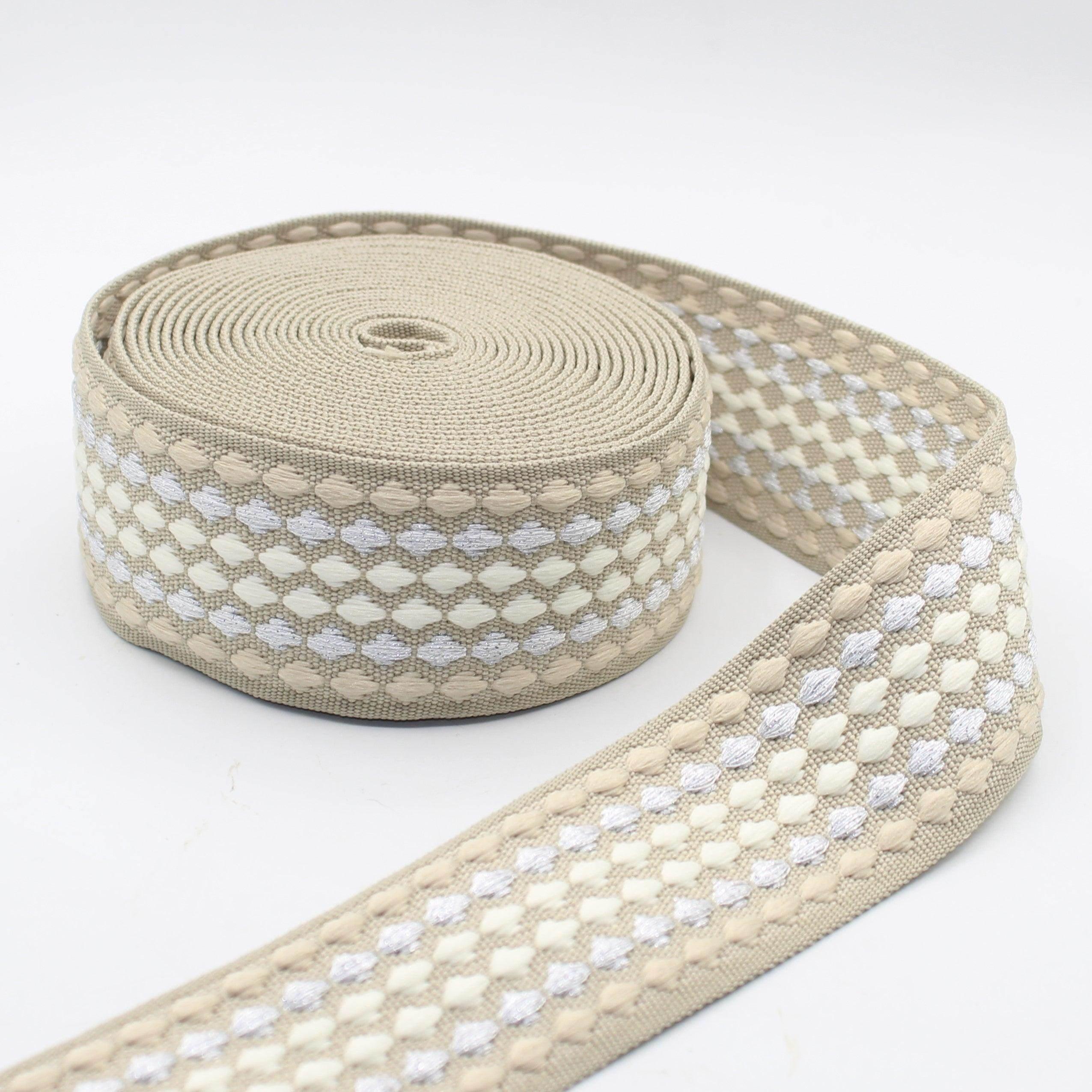 5 Meters Colourful Dots Pattern Fine Webbing 5cm #RUB3559 - ACCESSOIRES LEDUC BV