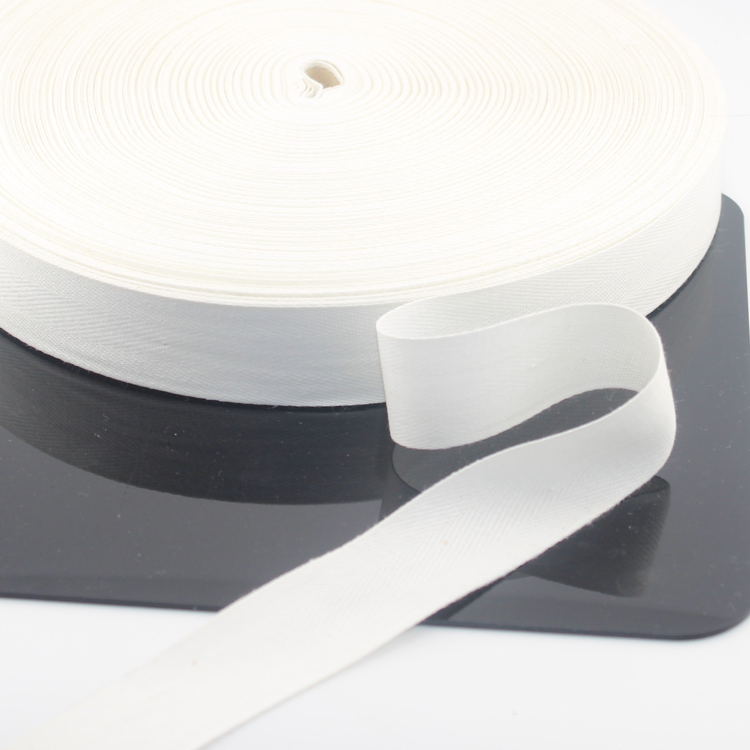 100 meters High Quality Cotton White Herringbone Tape size 12 or 30mm