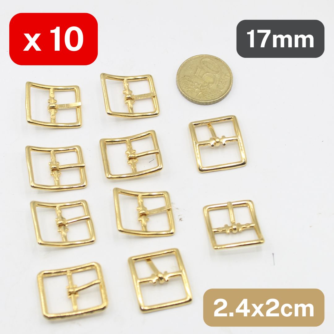 Set of 10 small Metal Buckles, available in 3 different styles