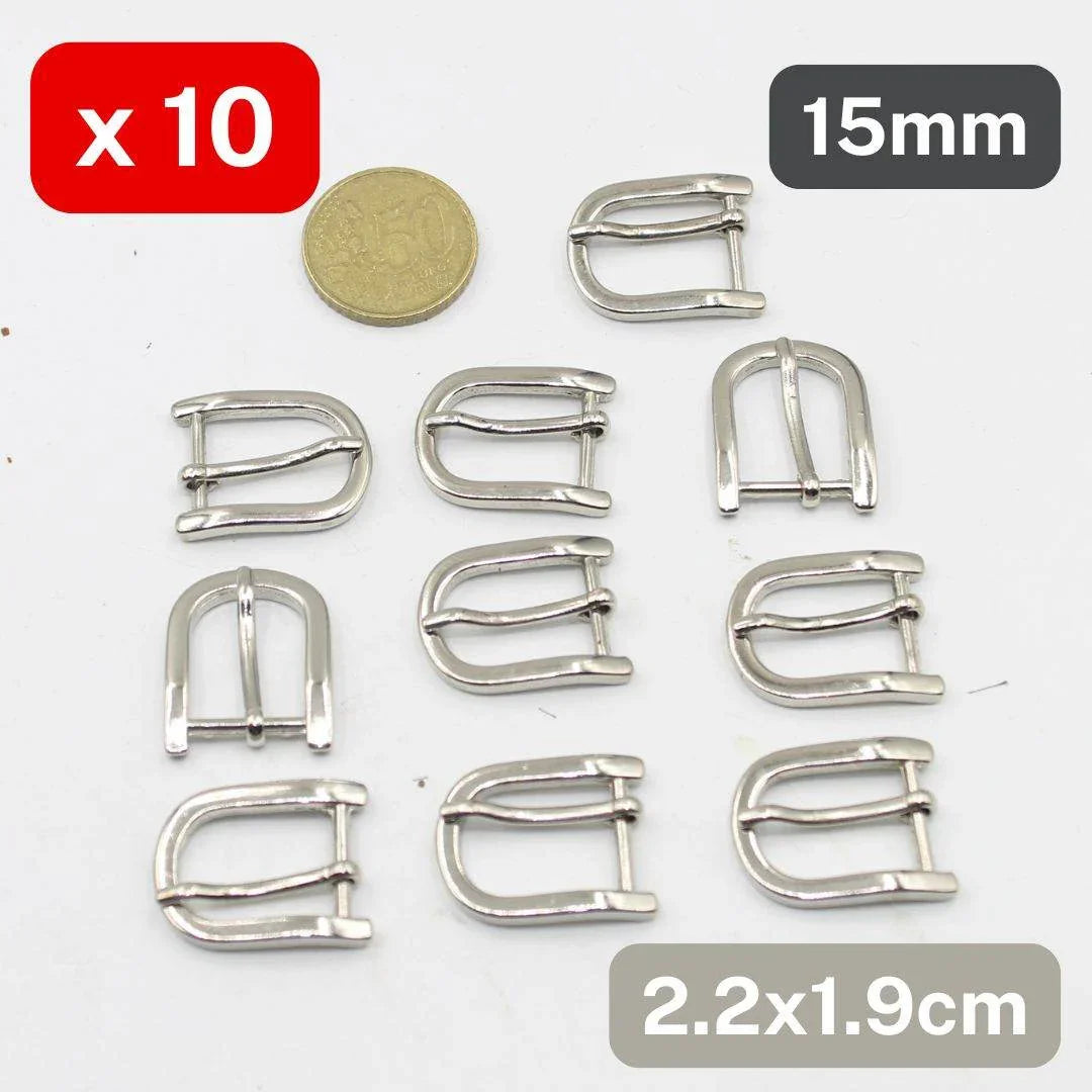 Set of 10 small Metal Buckles, available in 3 different styles - ACCESSOIRES LEDUC BV