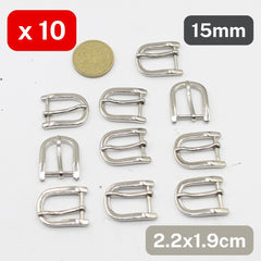 Set of 10 small Metal Buckles, available in 3 different styles