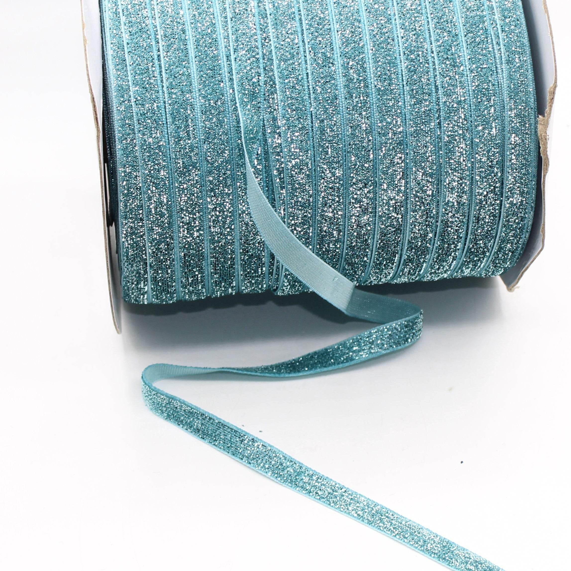 5 Meters 10 / 15 / 25mm Glitter Lurex Velvet Ribbons #VEL1502 - ACCESSOIRES LEDUC BV