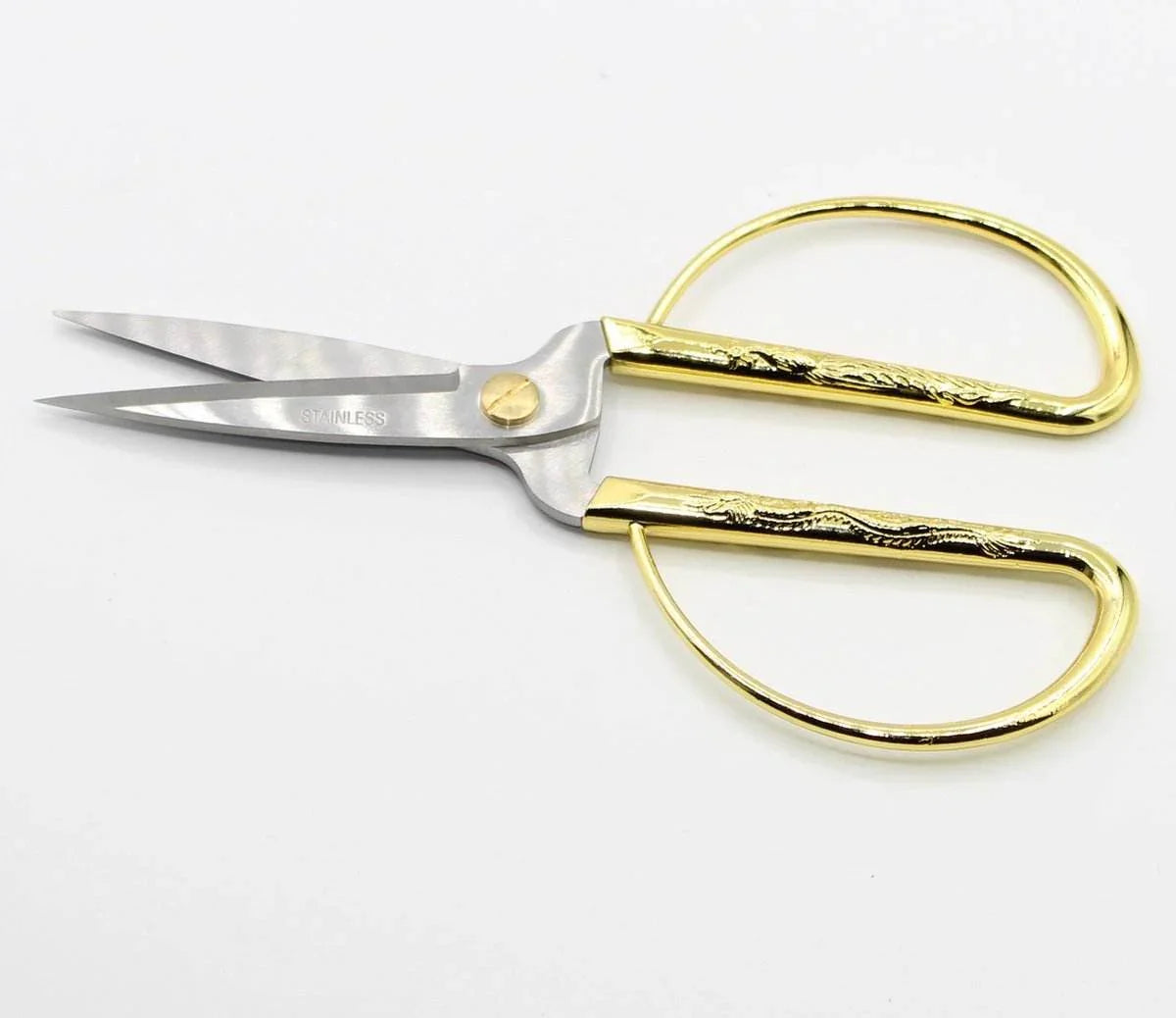 Gold / Silver vintage DELUXE SCISSORS, 20CM with Wide Handles, Sharp and Pointed - ACCESSOIRES LEDUC BV
