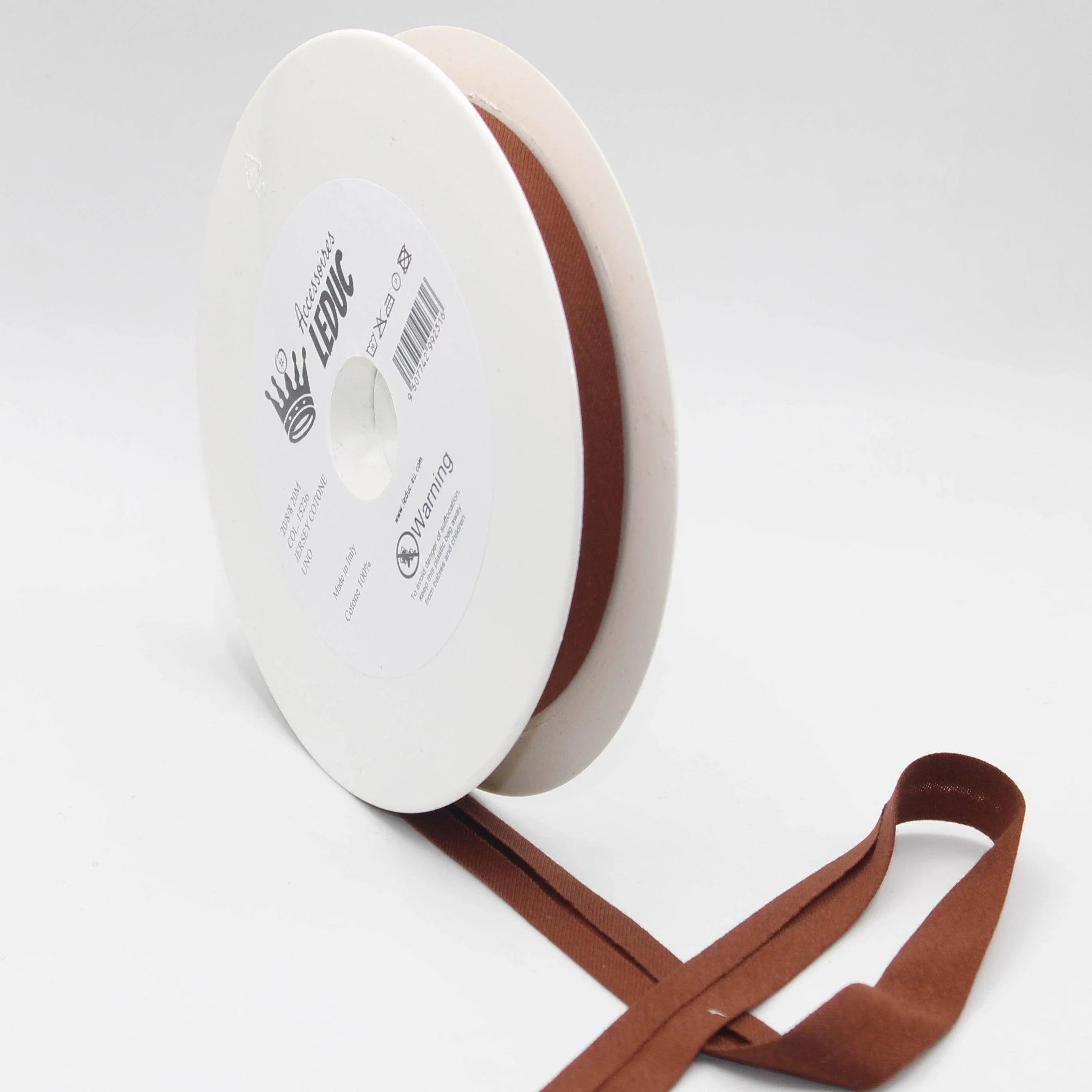 20 meters Cotton Jersey Bias Binding 20mm (20+8+8) 100% Cotton Made in Italy - ACCESSOIRES LEDUC BV