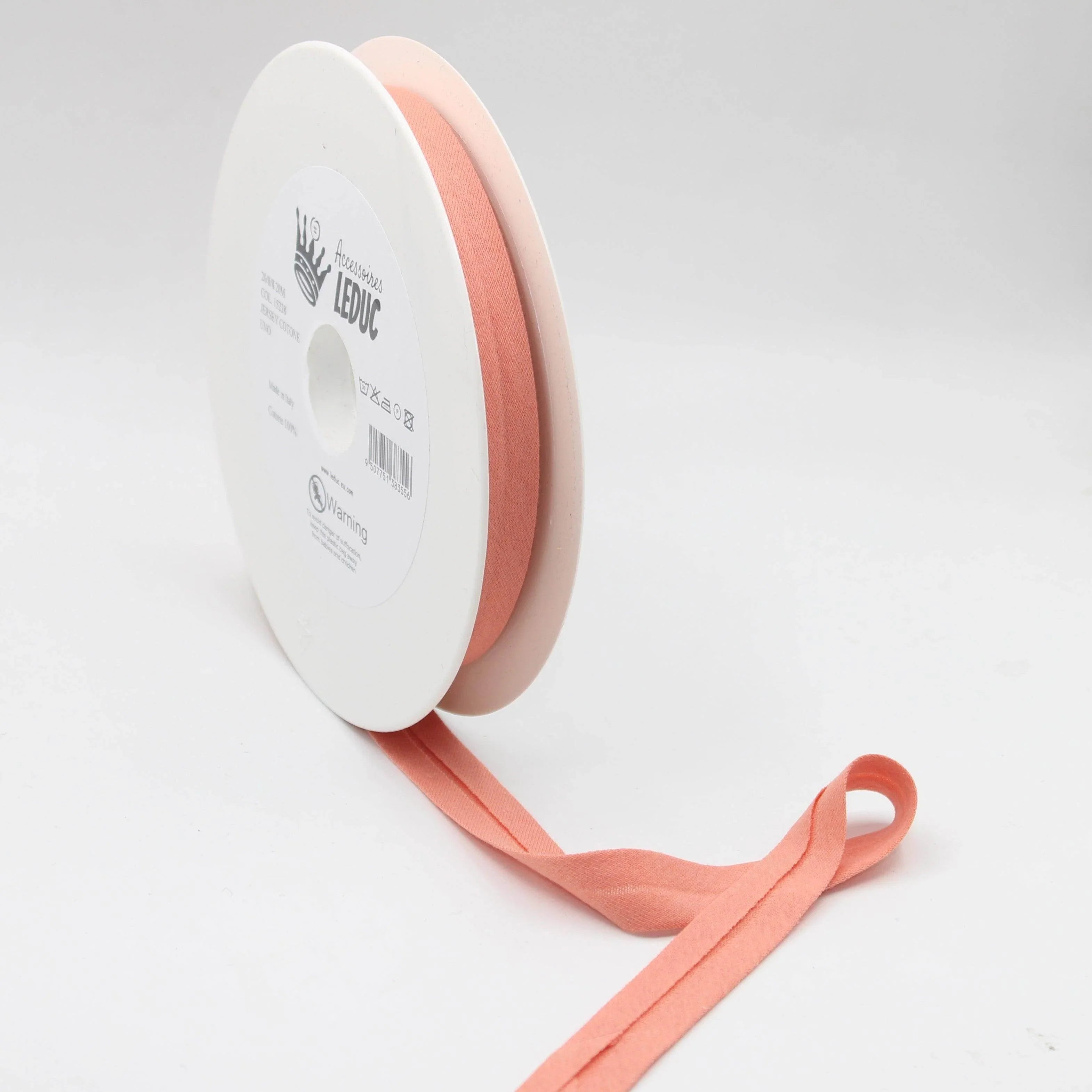 20 meters Cotton Jersey Bias Binding 20mm (20+8+8) 100% Cotton Made in Italy - ACCESSOIRES LEDUC BV