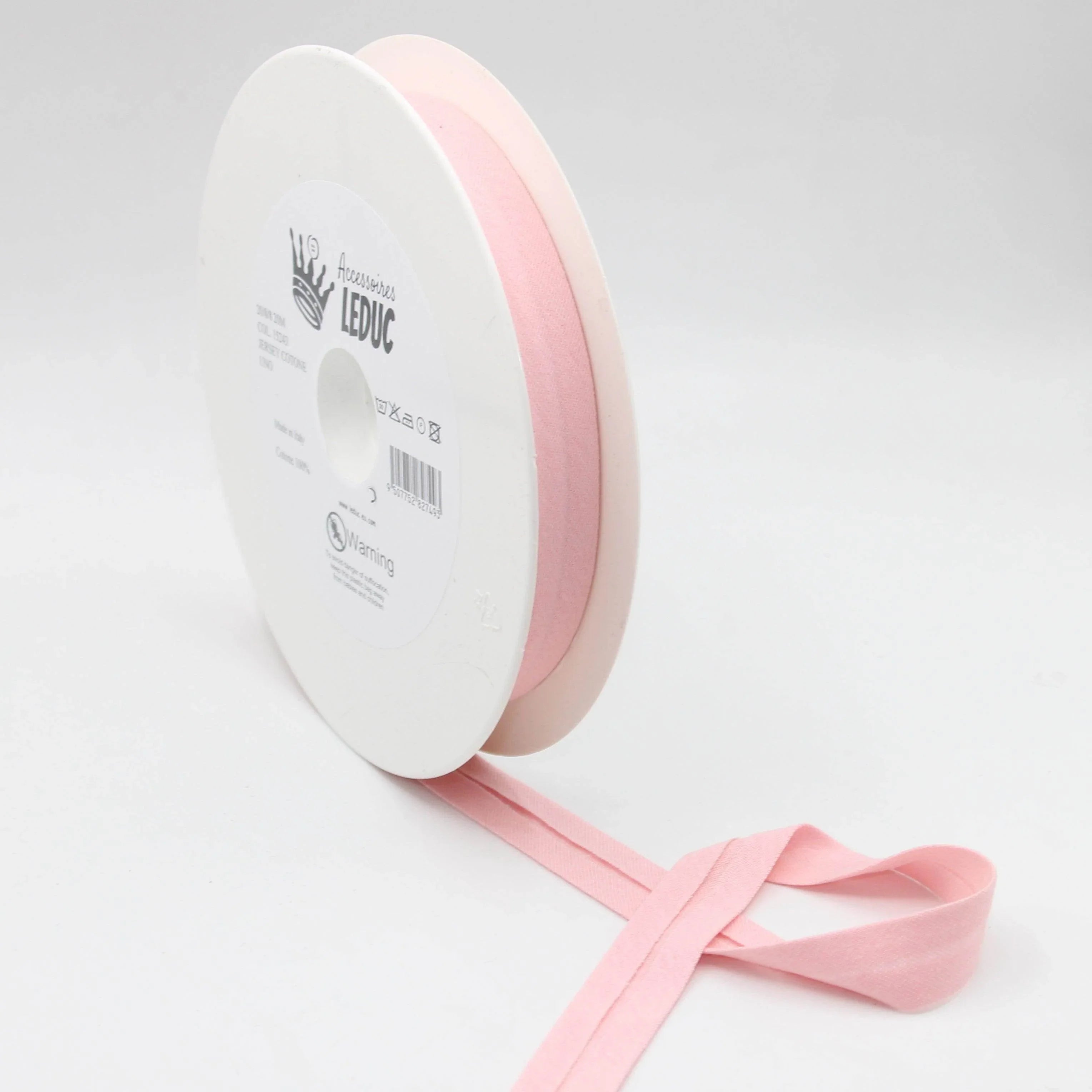 20 meters Cotton Jersey Bias Binding 20mm (20+8+8) 100% Cotton Made in Italy - ACCESSOIRES LEDUC BV