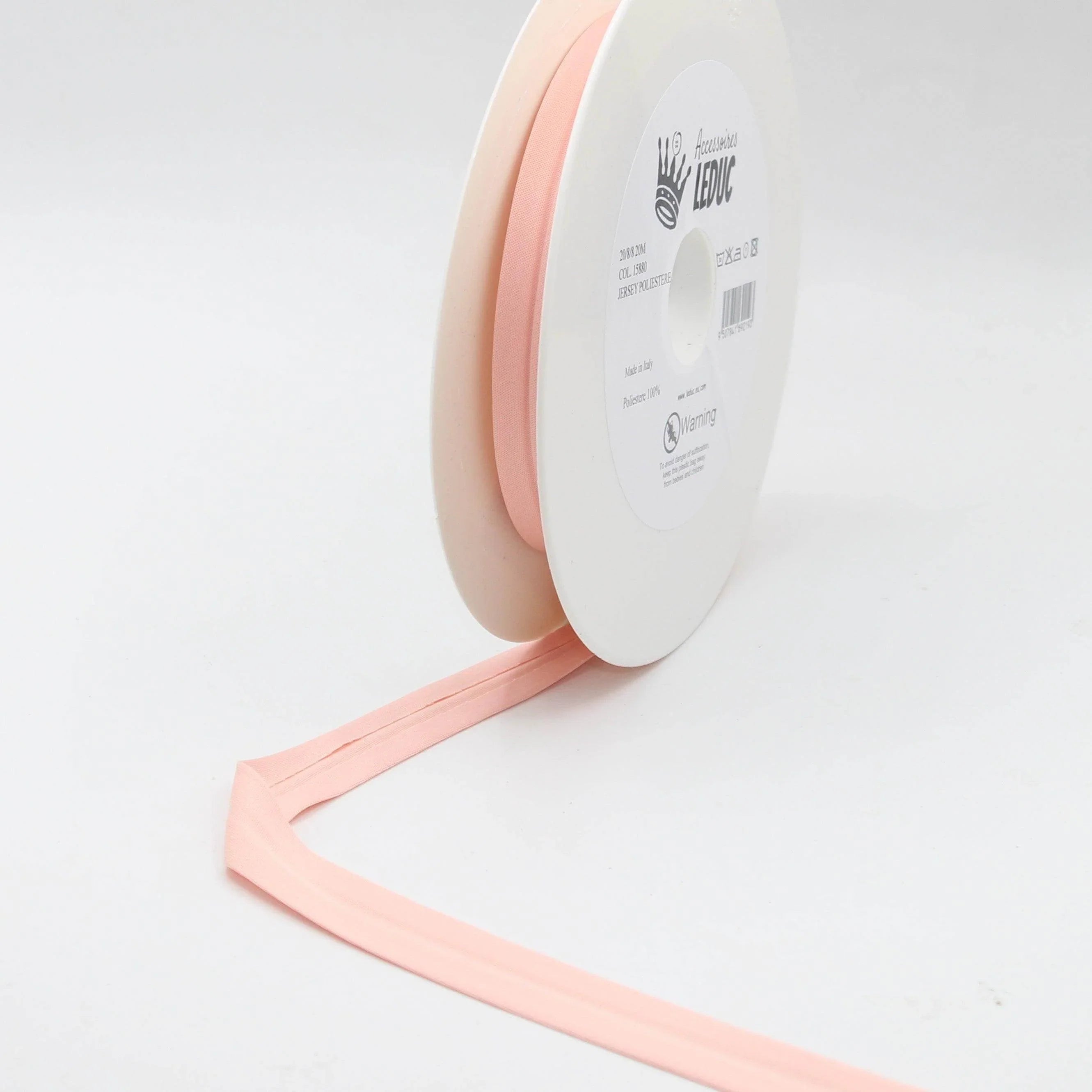 20 meters 20mm (20+8+8) Jersey Polyester Bias Binding 100% Polyester - ACCESSOIRES LEDUC BV