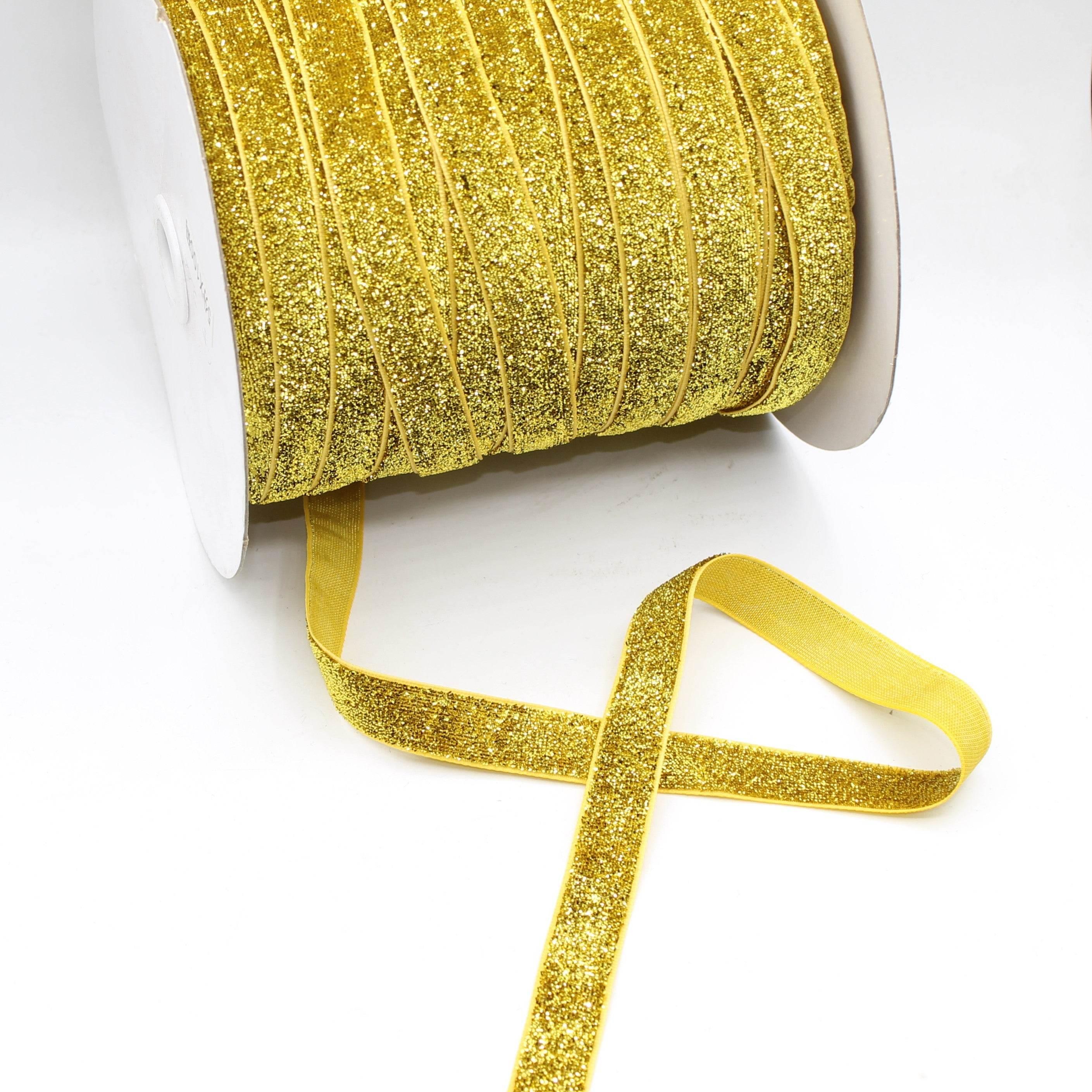 5 Meters 10 / 15 / 25mm Glitter Lurex Velvet Ribbons #VEL1502 - ACCESSOIRES LEDUC BV